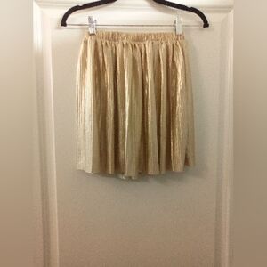 Girl Shiny Gold A-Line Skirt Sizes 10/12 Large By Wonder Nation